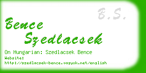 bence szedlacsek business card